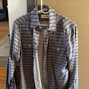Taylor Stitch California Shirt Ash & Nevy Stripe Size Small 38